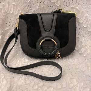 SEE BY CHLOE Hana Shoulder bag in black leather and suede w/dust bag